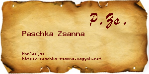 Paschka Zsanna névjegykártya
